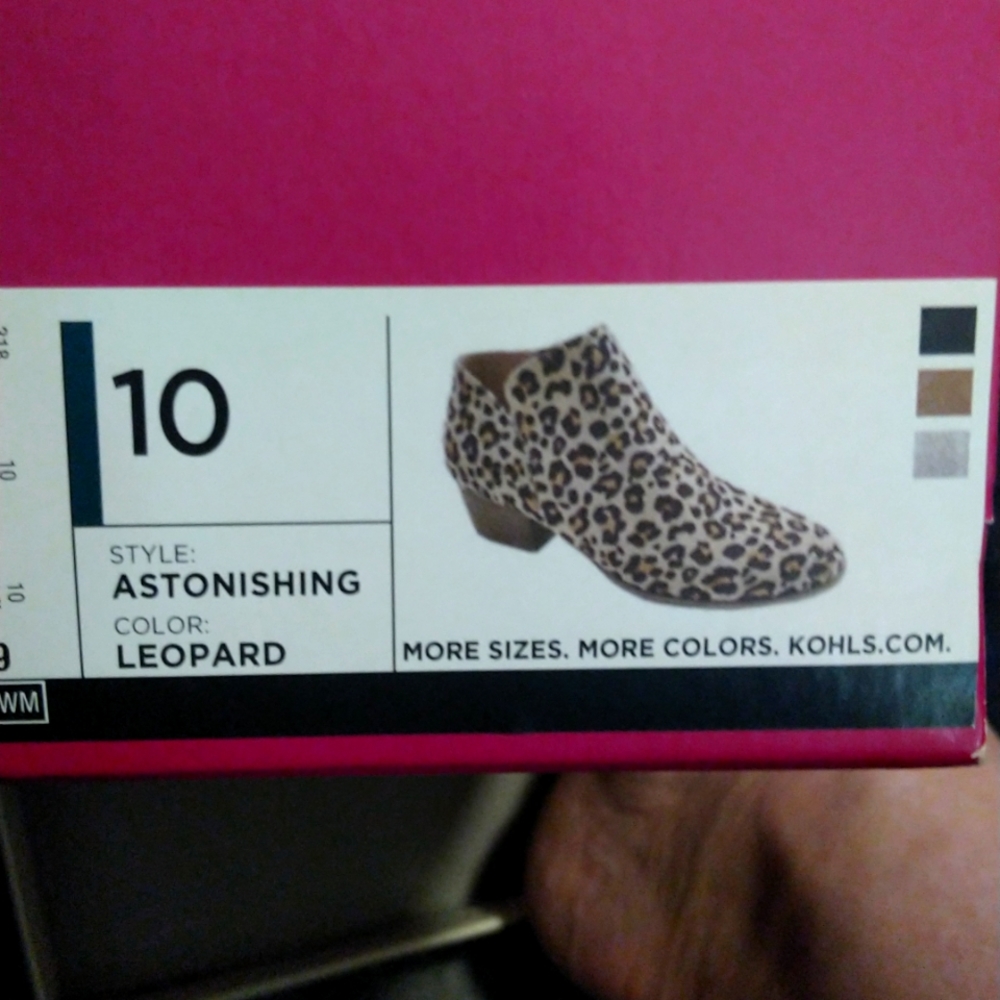 Leopard print booties.
